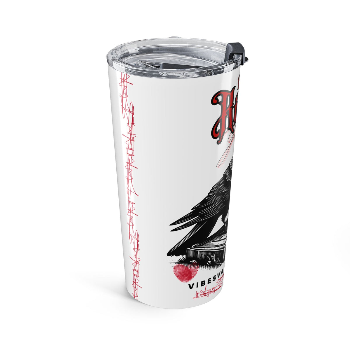 Raven Graphic 20oz Insulated Tumbler — Gothic Crow Travel Mug