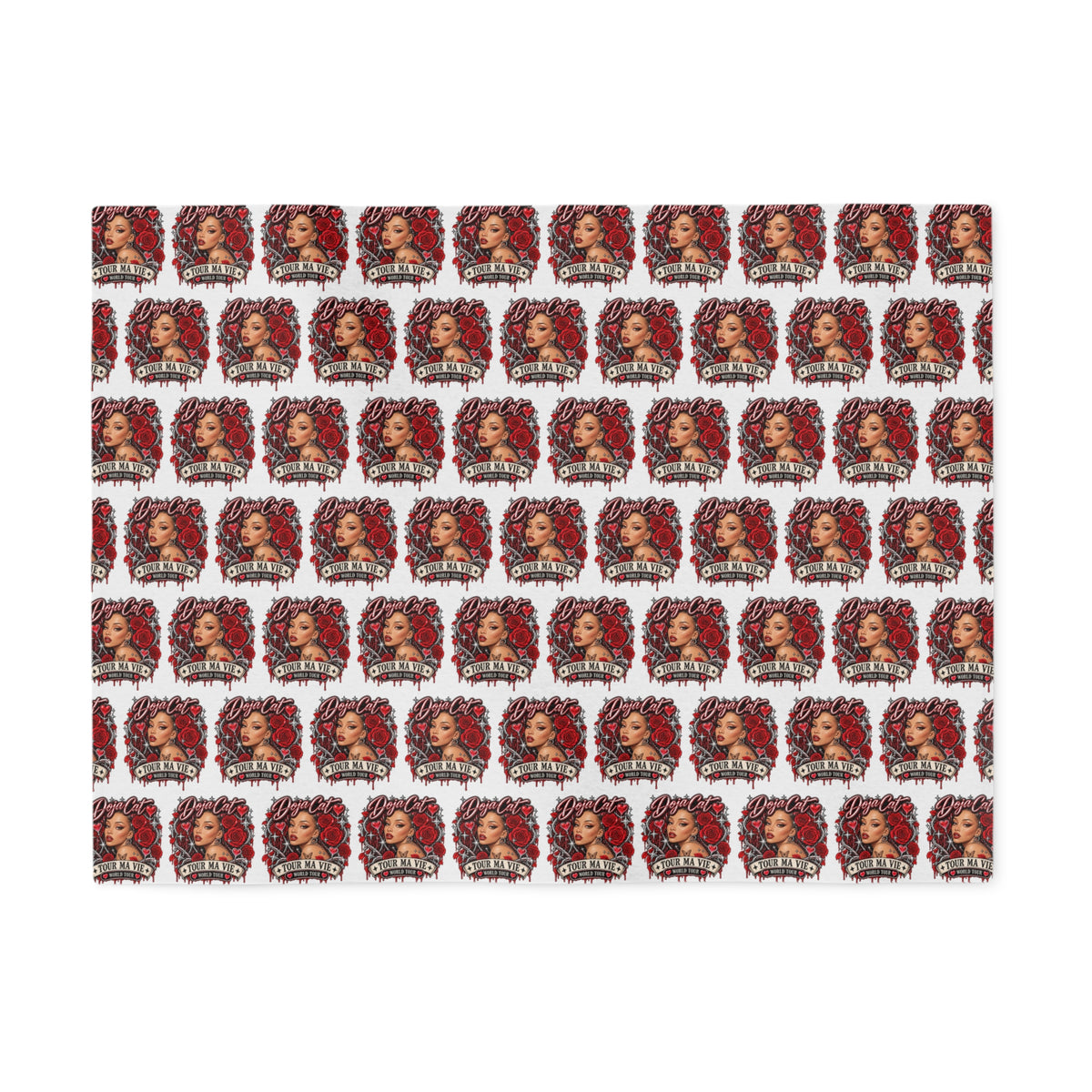 Red Roses Chrome Portrait Sweatshirt Blanket