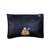 Zip-Close Black Pouch with Spider Keychain