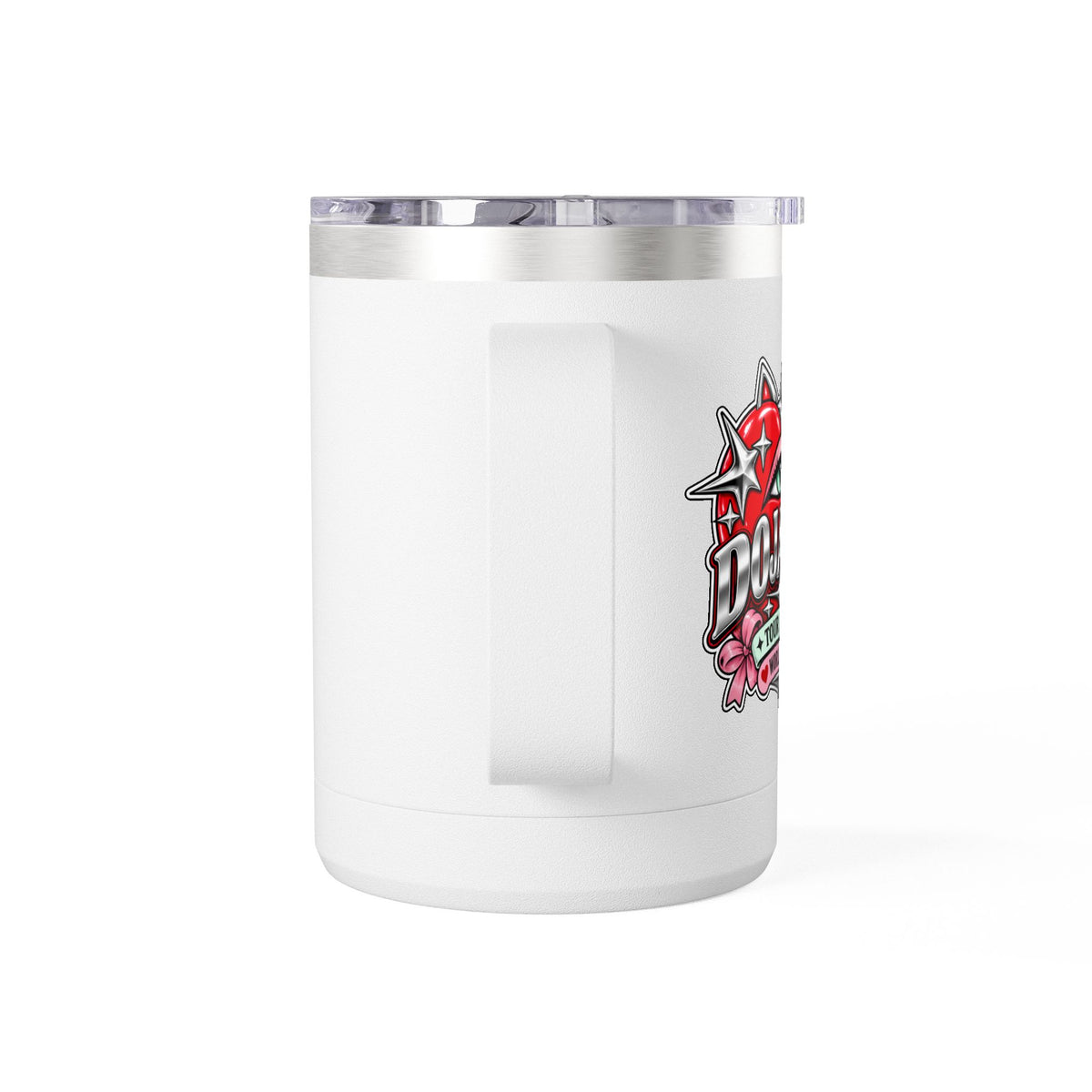 Red Heart Chrome Eye Coffee Mug Tumbler 15oz
