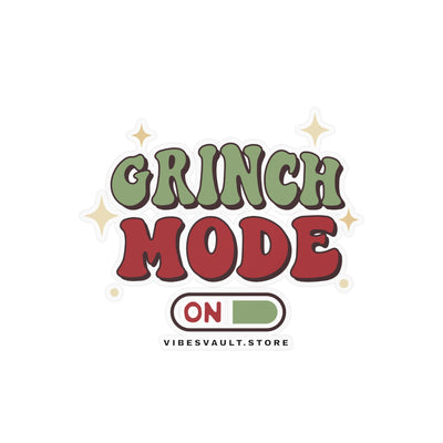 Grinch Mode Kiss-Cut Vinyl Sticker — Holiday Decal ("ON" Power Bar)