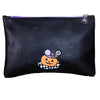 Zip-Close Black Pouch with Spider Keychain