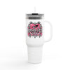 Pink Heart Chrome Eye Insulated Travel Mug 40oz
