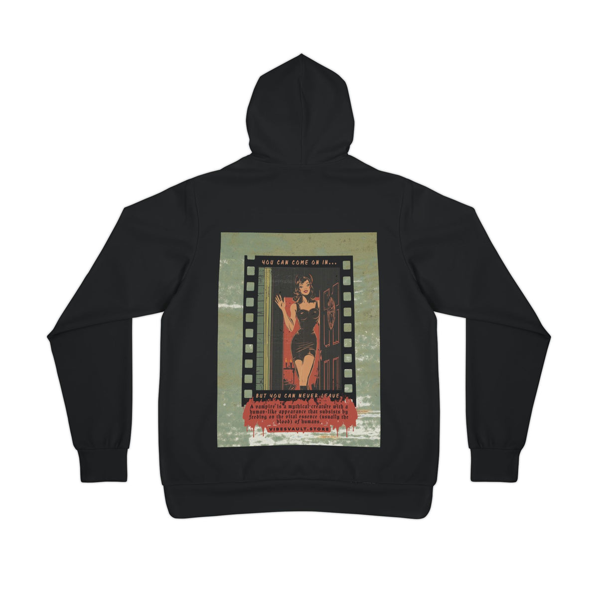 Retro Pin-Up Filmstrip Hoodie — Vintage Glam Graphic Athletic Hoodie