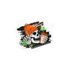 Skull Coffee Sticker — Halloween Skull with Beanie & Pumpkin Kiss-Cut Vinyl Decal— Halloween 2026