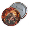 Anime Girl Gas Mask Pin Button — Fallout Post-Apocalyptic Cute Badge