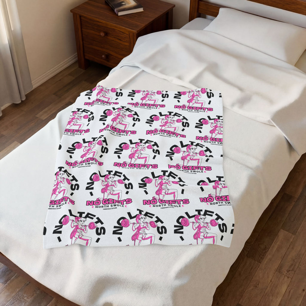 No Lifts No Gifts Gym Girl Velveteen Plush Blanket