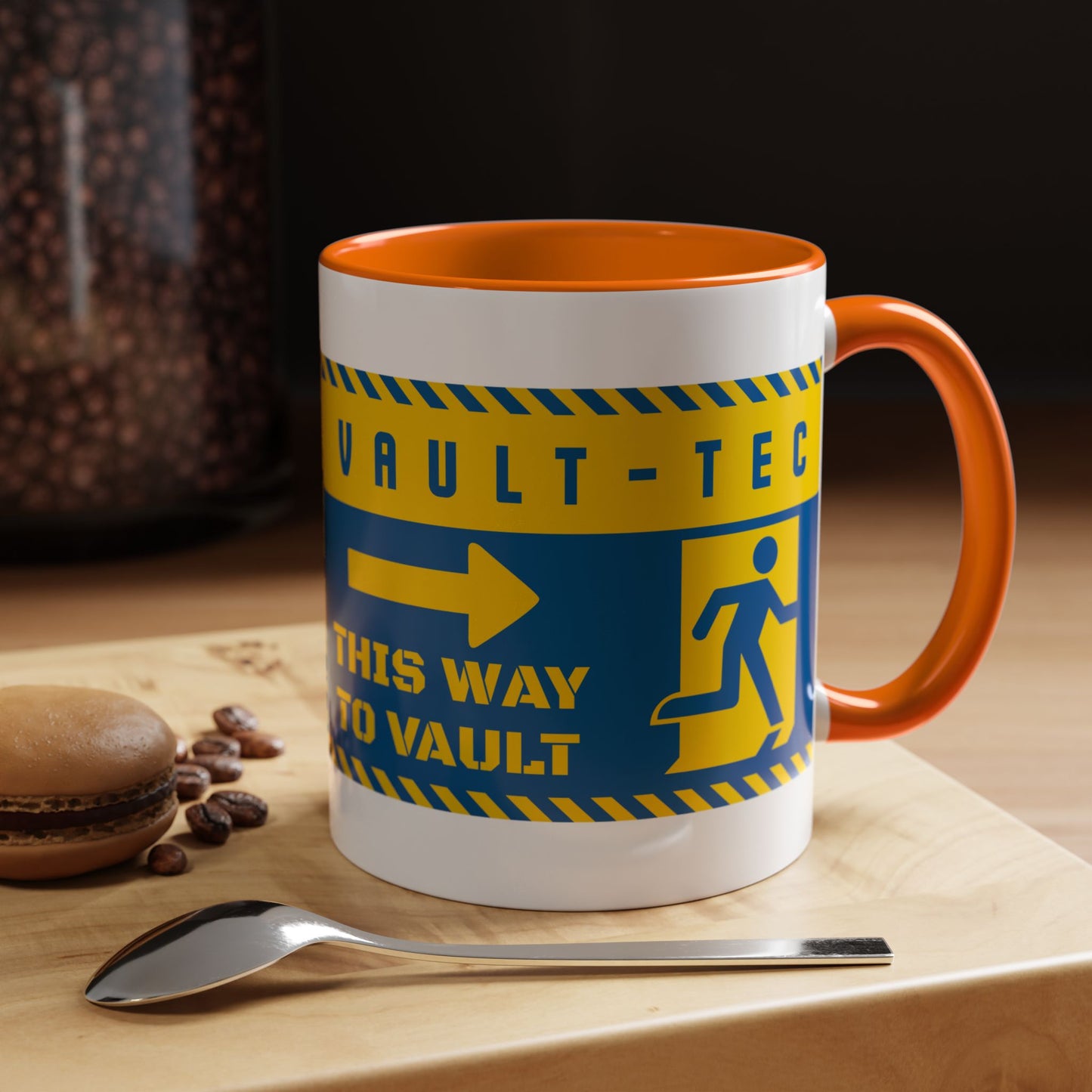 Vault-Tec 'This Way to Vault' Accent Coffee Mug — Fallout-Inspired Gamer Gift