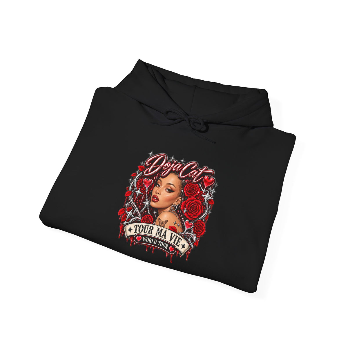 Red Roses Chrome Portrait Gildan Heavy Blend Hoodie