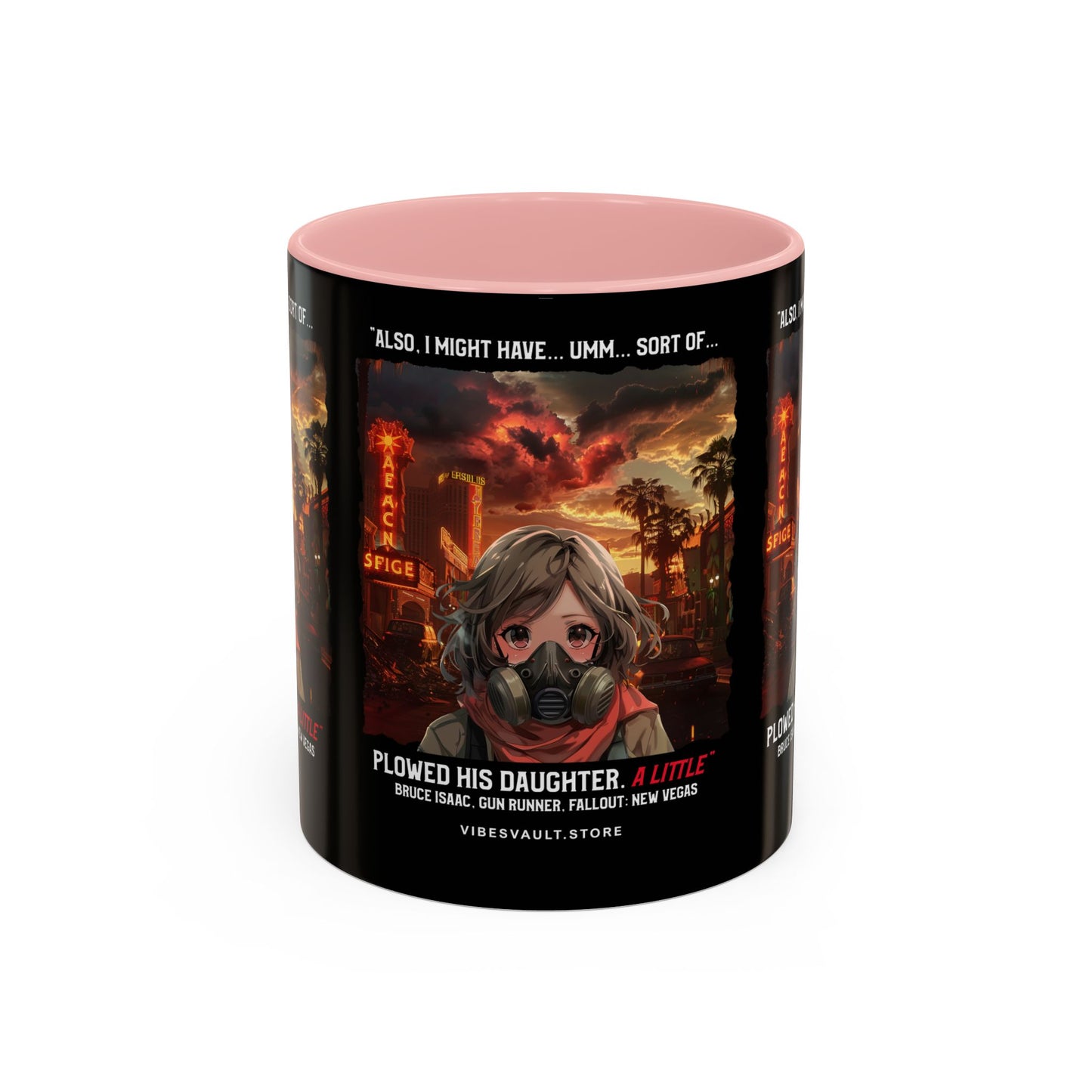 Post-Apocalyptic Anime Coffee Mug — 'Also, I Might Have...Umm...Sort Of' Gas Mask Girl