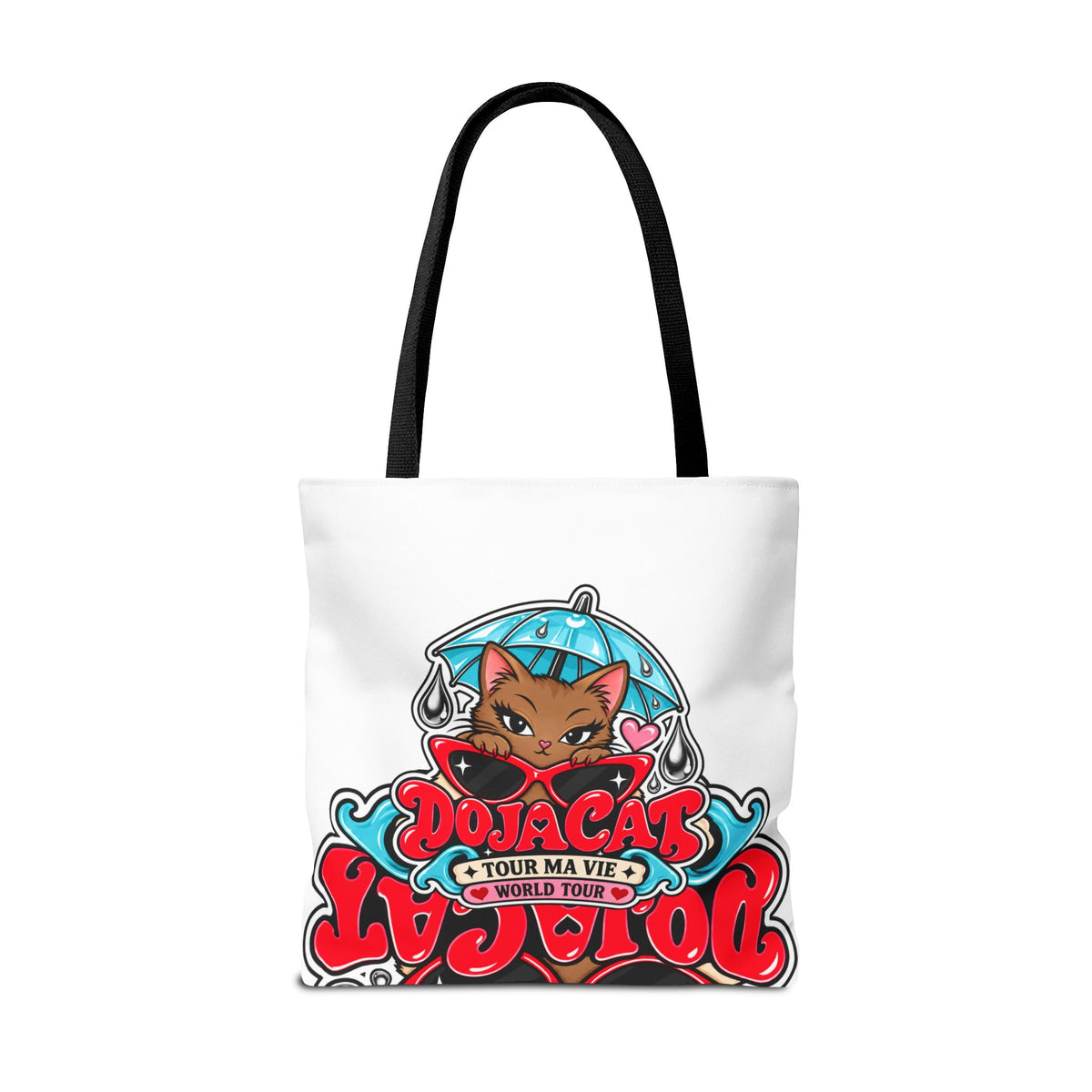 Brown Cat Umbrella All-Over Print Tote Bag