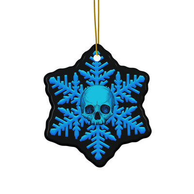 Blue Black Skull Snowflake Christmas Ornament 1pc, 3pcs, 5pcs, or 10pcs