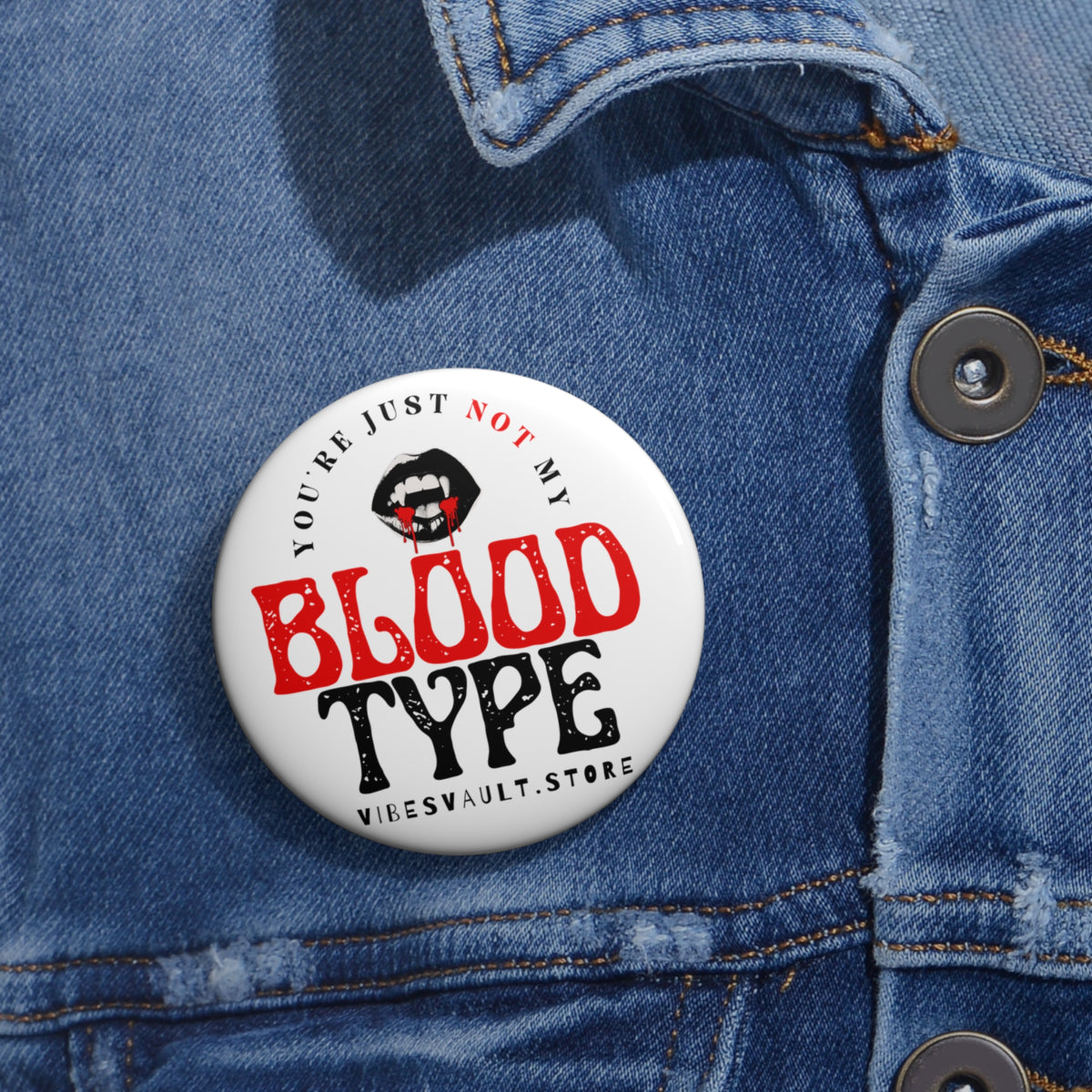 Copy of Pin Button — "You're Just My Blood Type" Vampire Heart Badge - Fall Halloween 2026