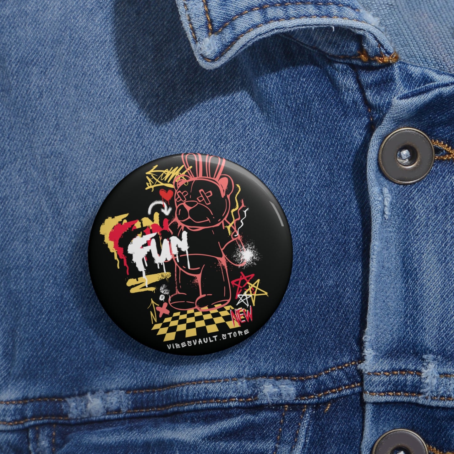 Dead Teddy Bear Pin Button