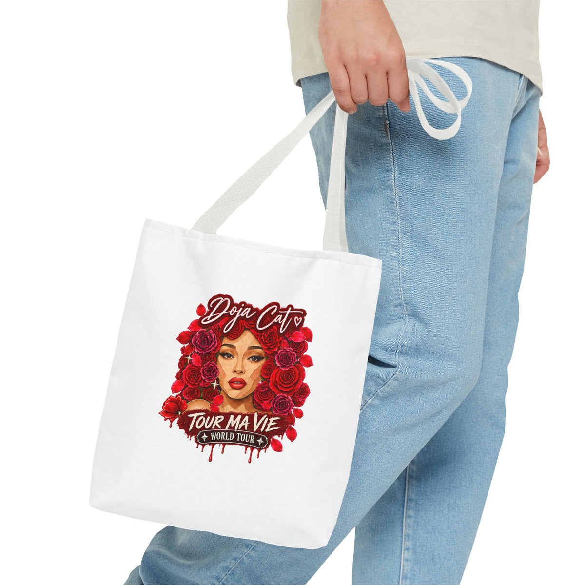 Rose Mosaic Portrait All-Over Print Tote Bag