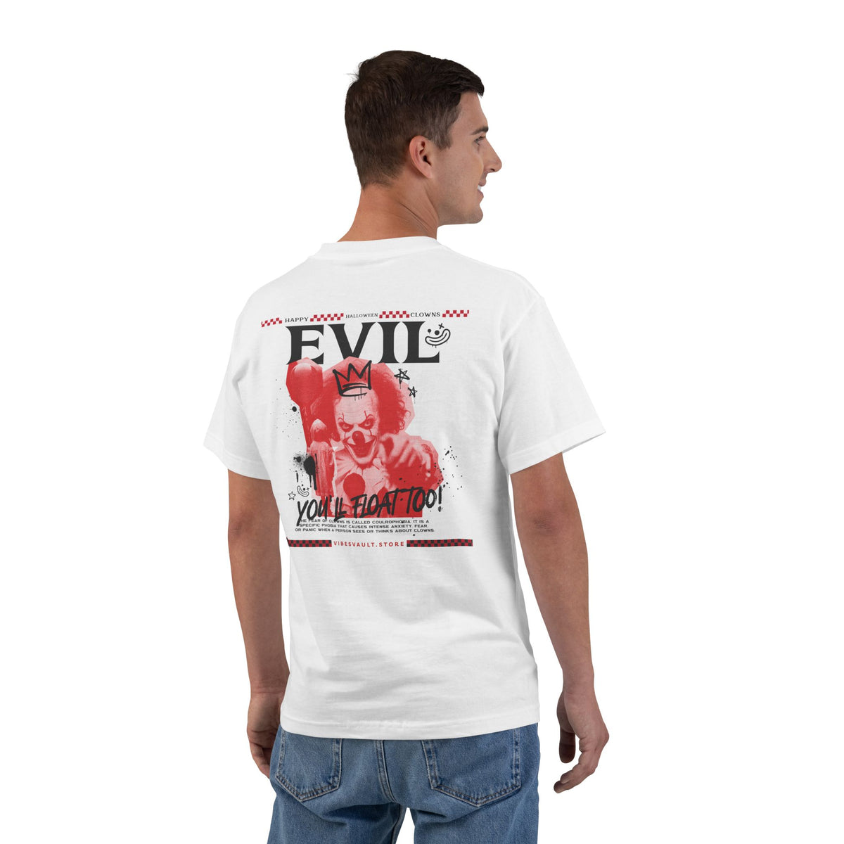 Scary Clown IT "You'll Float Too" - T-shirt Top - Graphic Tee - Fall Halloween 2026