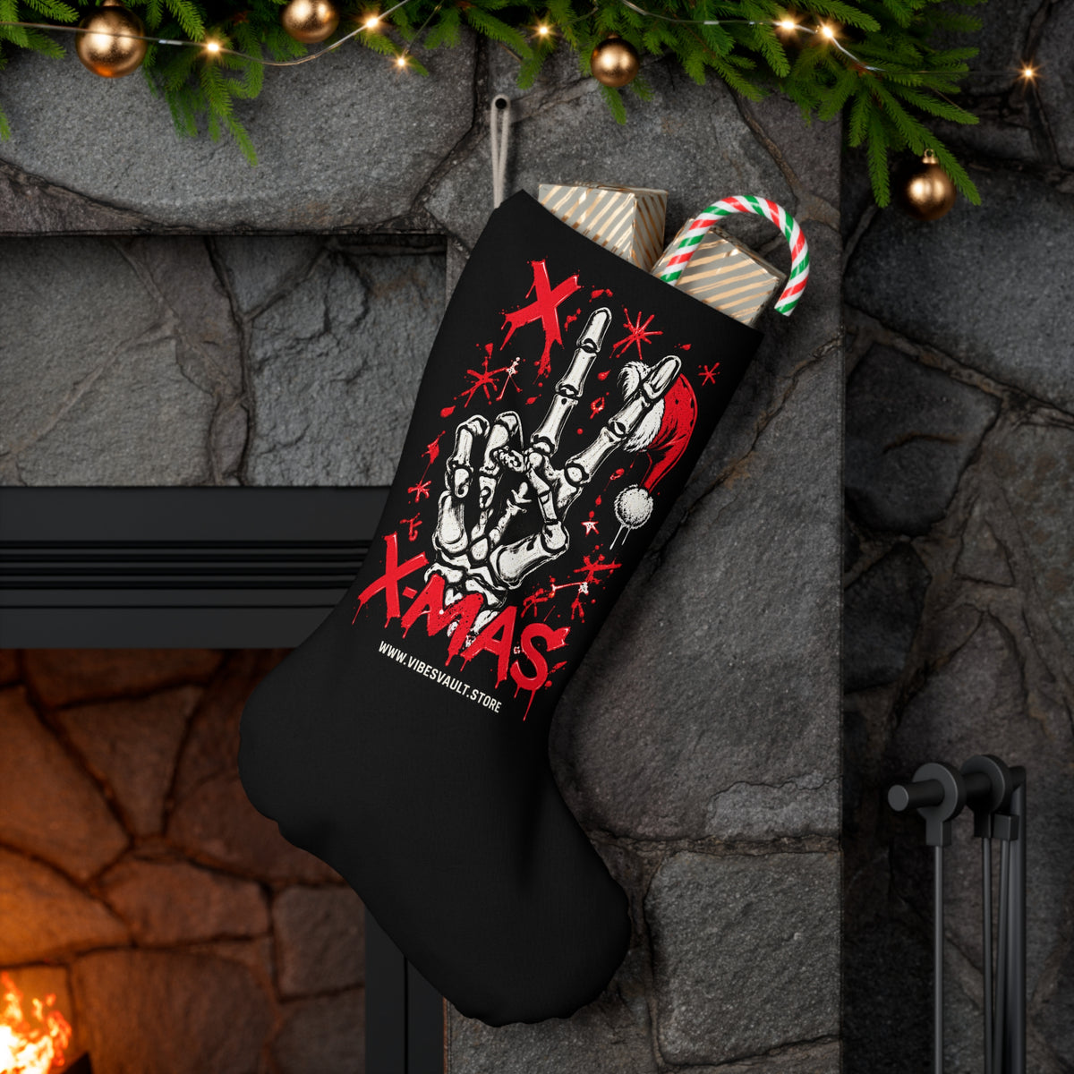 HOLIDAY Rock On Xmas Santa Stocking