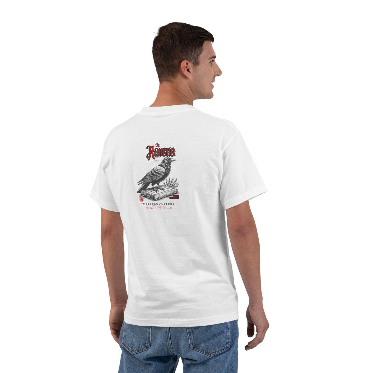 Raven Book Cover - T-shirt Top - Retro Graphic Tee - Fall Halloween 2026