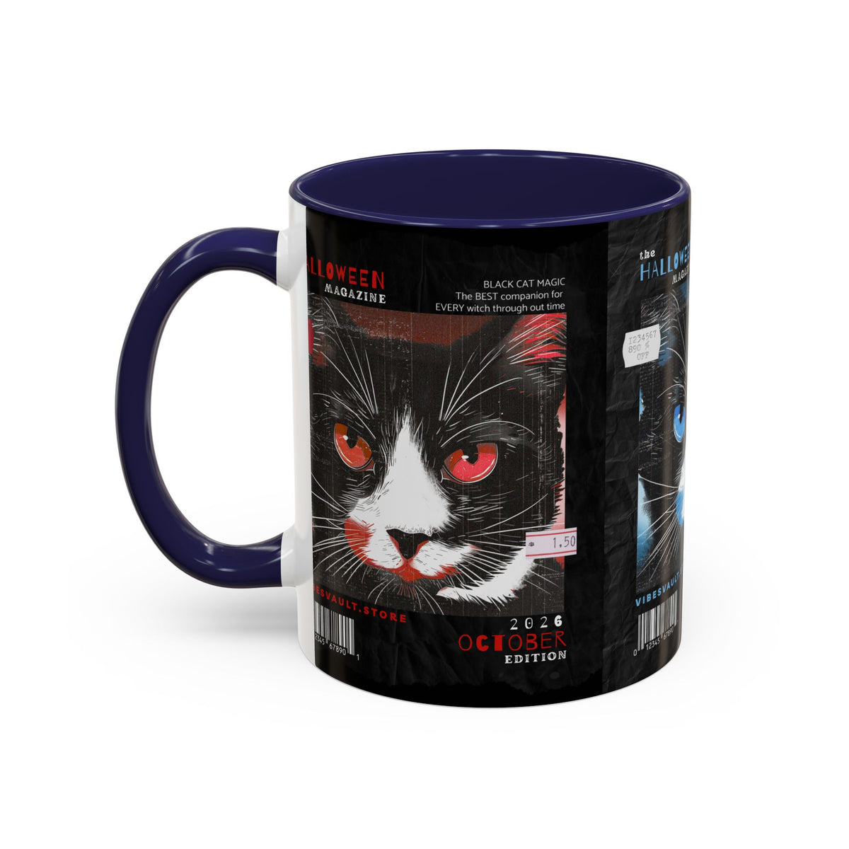 Halloween Cat Coffee Mug — Two-Tone Accent 11/15oz - Fall Halloween 2026