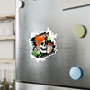 Skull Coffee Sticker — Halloween Skull with Beanie & Pumpkin Kiss-Cut Vinyl Decal— Halloween 2026