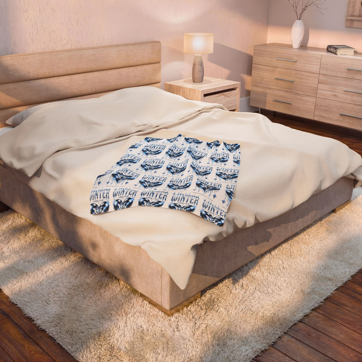 Winter Heart Velveteen Plush Blanket