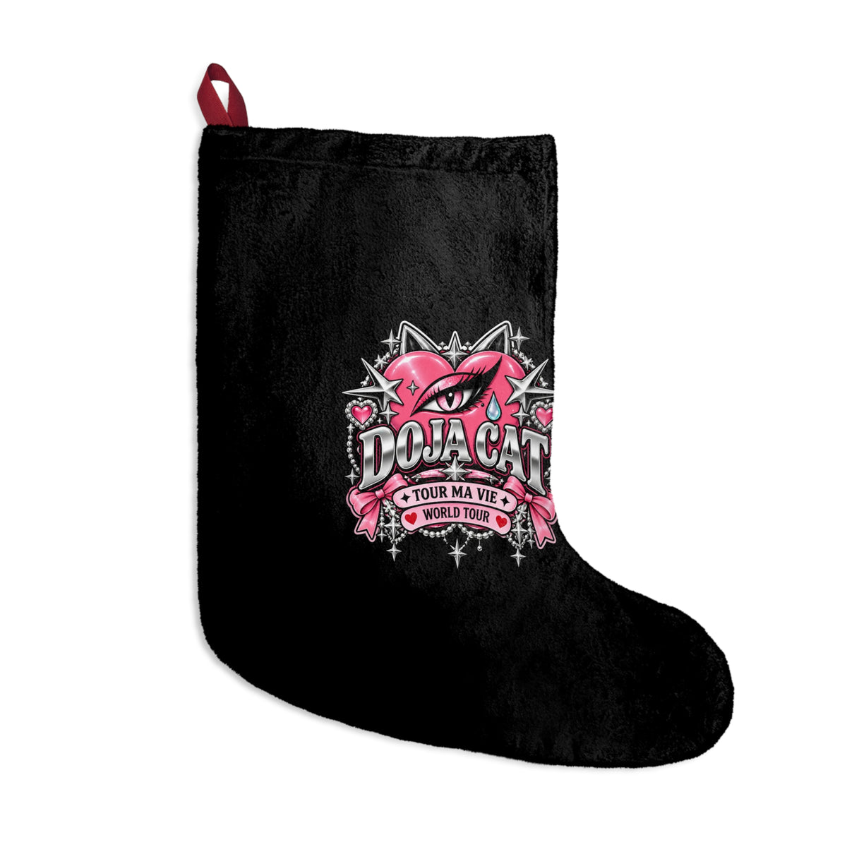 Pink Heart Chrome Eye Christmas Stockings