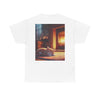 Cozy Fireplace Cat T‑Shirt