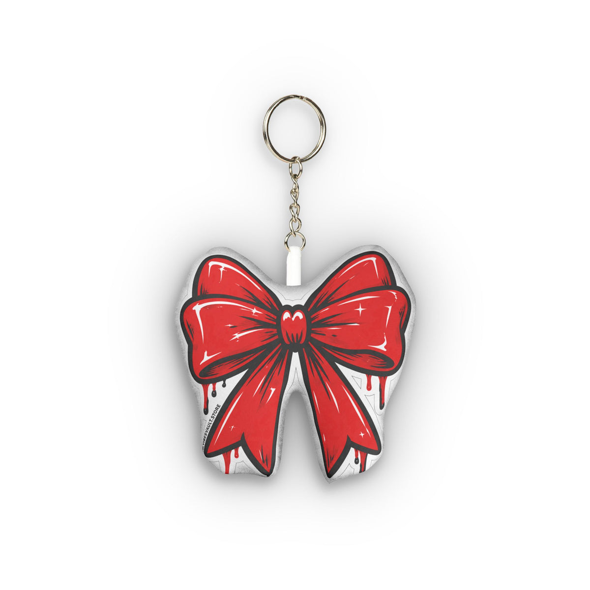 Stuffie Trinket Red Bow Custom Shape Mini Plush Keychain