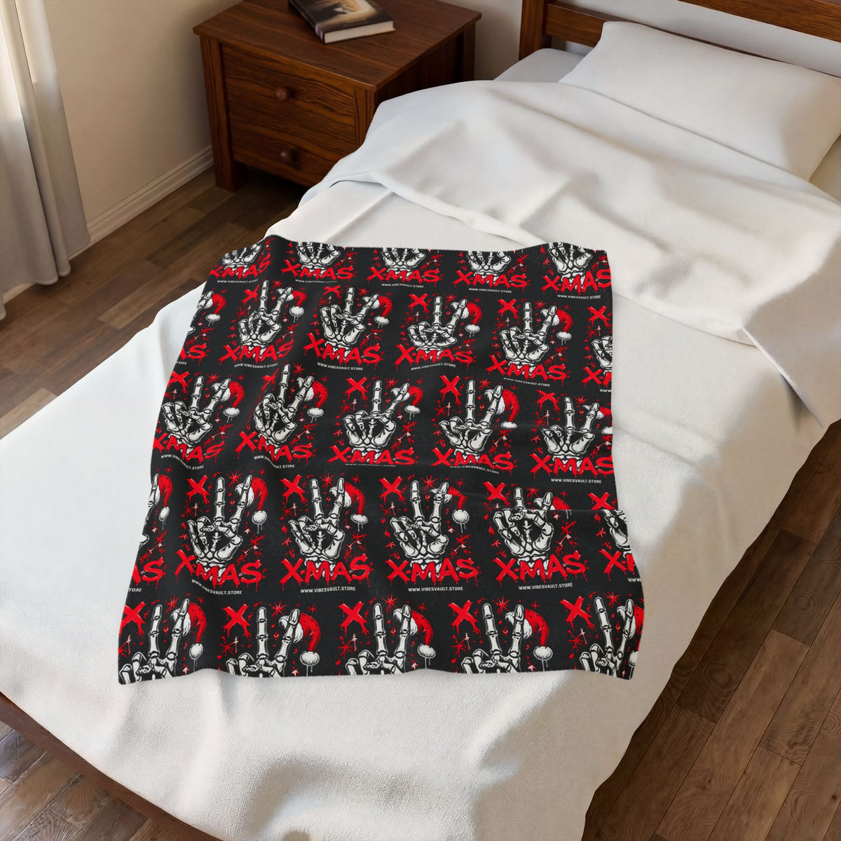 HOLIDAY Rock On Xmas Velveteen Plush Blanket