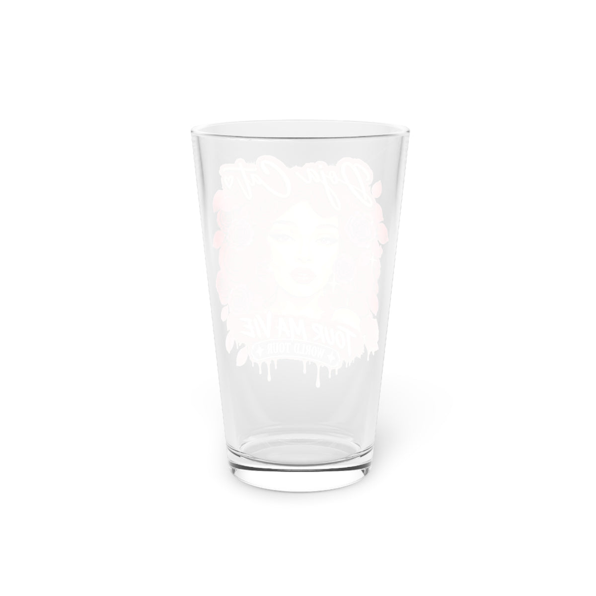 Rose Mosaic Portrait Pint Glass 16oz