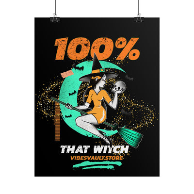 Magic Skull Bats Poster - "100% That Witch" Orange and Green - October Fall 2026