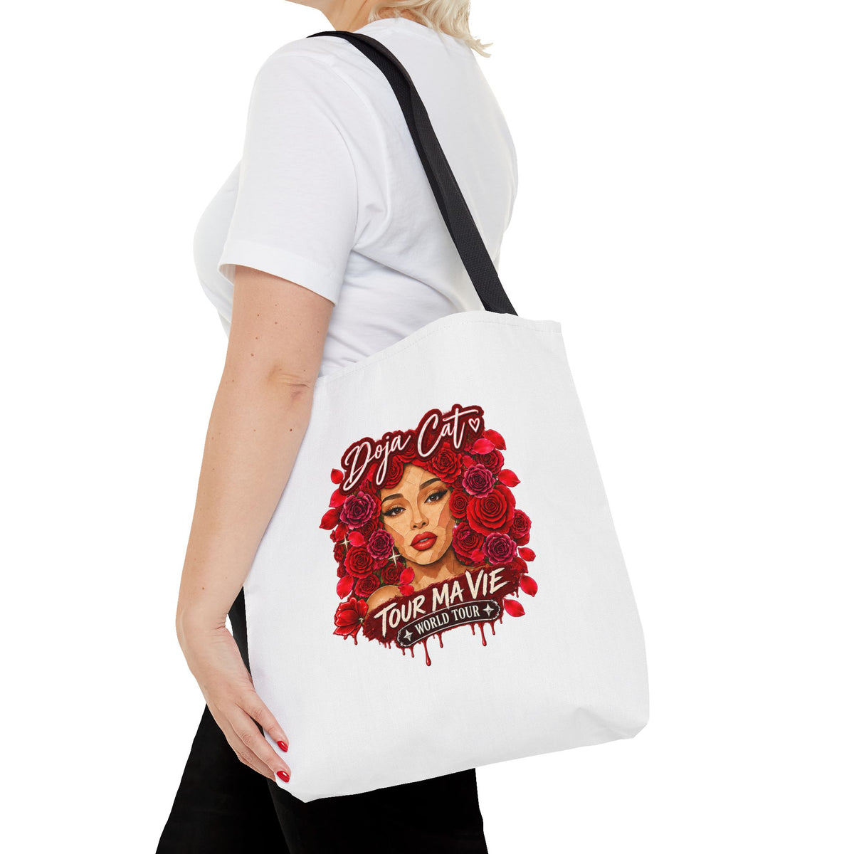 Rose Mosaic Portrait All-Over Print Tote Bag