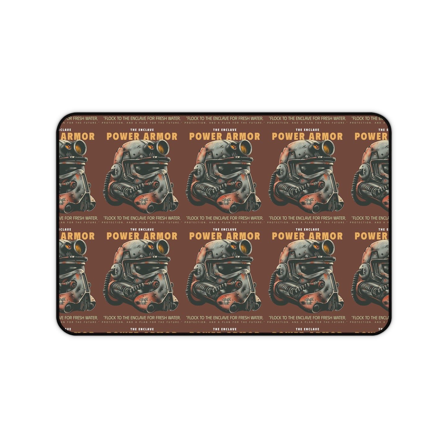 Fallout Power Armor Retro Desk Mat — Vintage Gaming Mousepad for Gamers & Fans