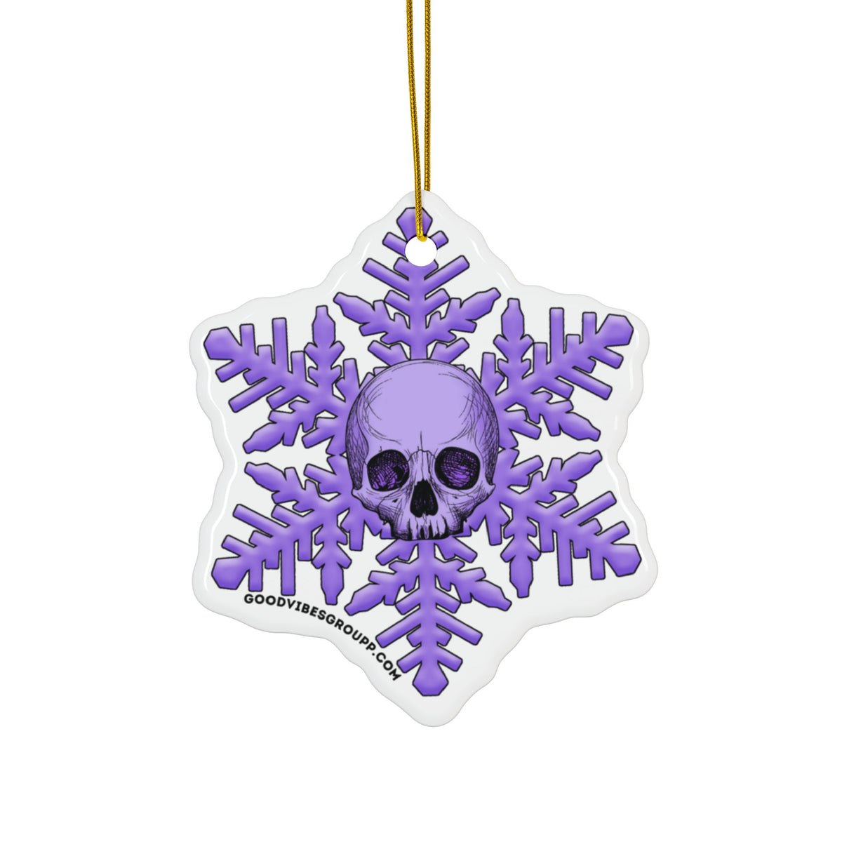 Light Purple Skull Snowflake Christmas Ornament 1pc, 3pcs, 5pcs, or 10pcs