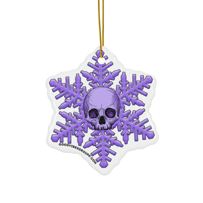 Light Purple Skull Snowflake Christmas Ornament 1pc, 3pcs, 5pcs, or 10pcs