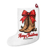 Christmas Stocking — Cowboy Boots with Red Bow "Merry Christmas"