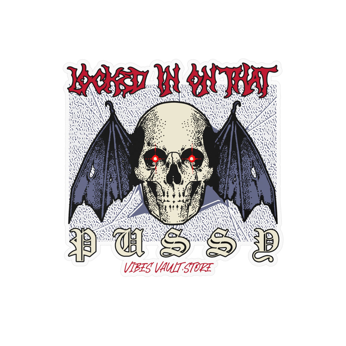 Gothic Skull Bat Kiss-Cut Vinyl Decal - Wings Fly Pussy — Halloween 2026