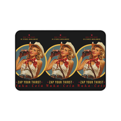 Fallout Retro Pin-Up Desk Mat — "Zap Your Thirst" Vintage Soda Advertisement Gaming Mouse Pad