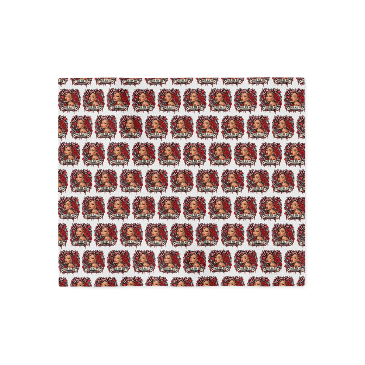 Red Roses Chrome Portrait Sweatshirt Blanket