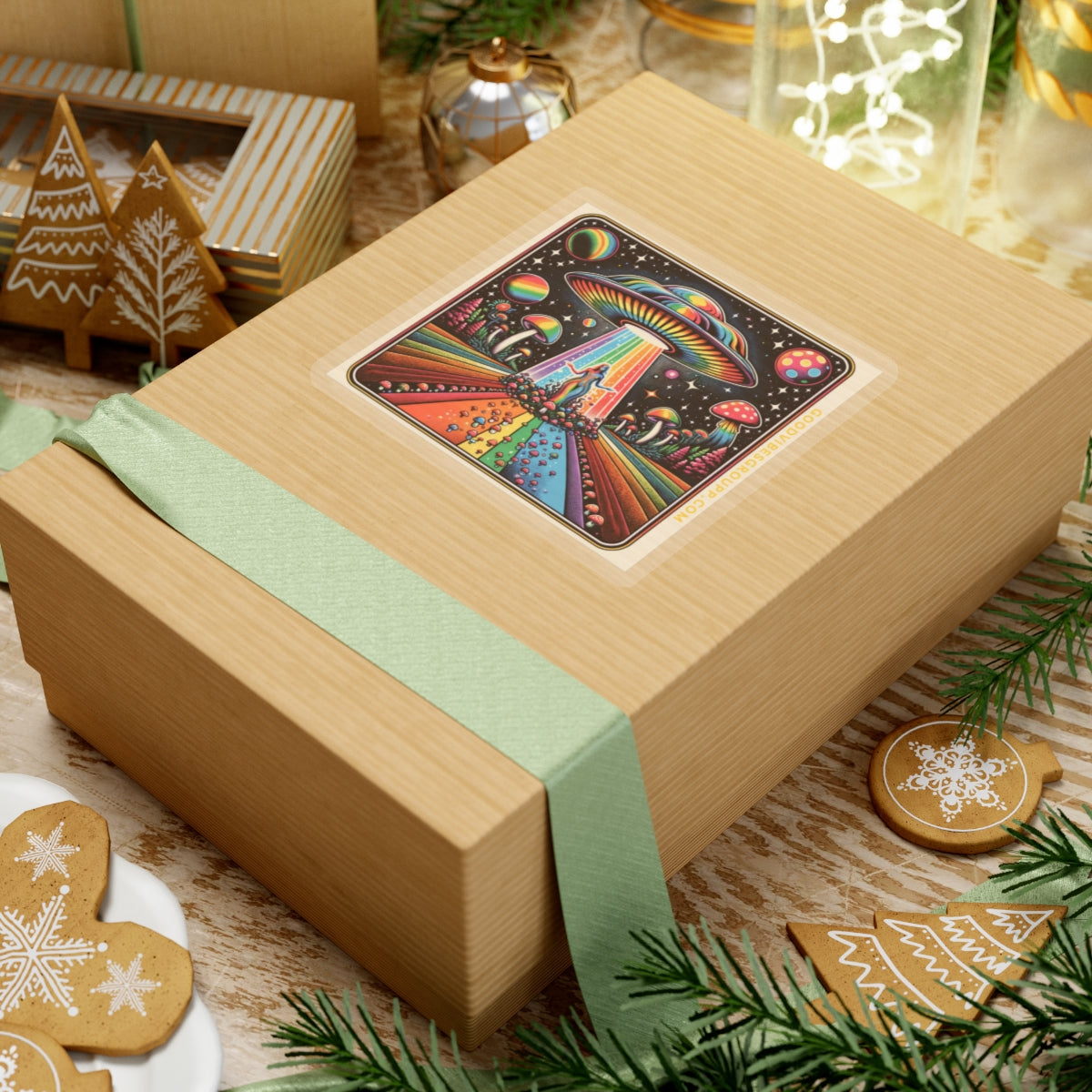 Sticker Rainbow UFO Space