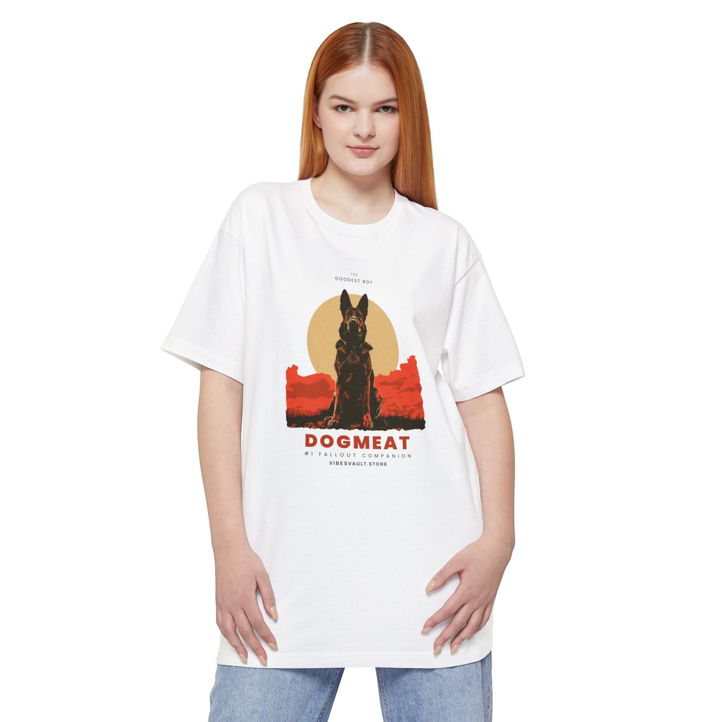 Dogmeat Retro Desert T-Shirt — Fallout-Inspired Dog Poster Tee