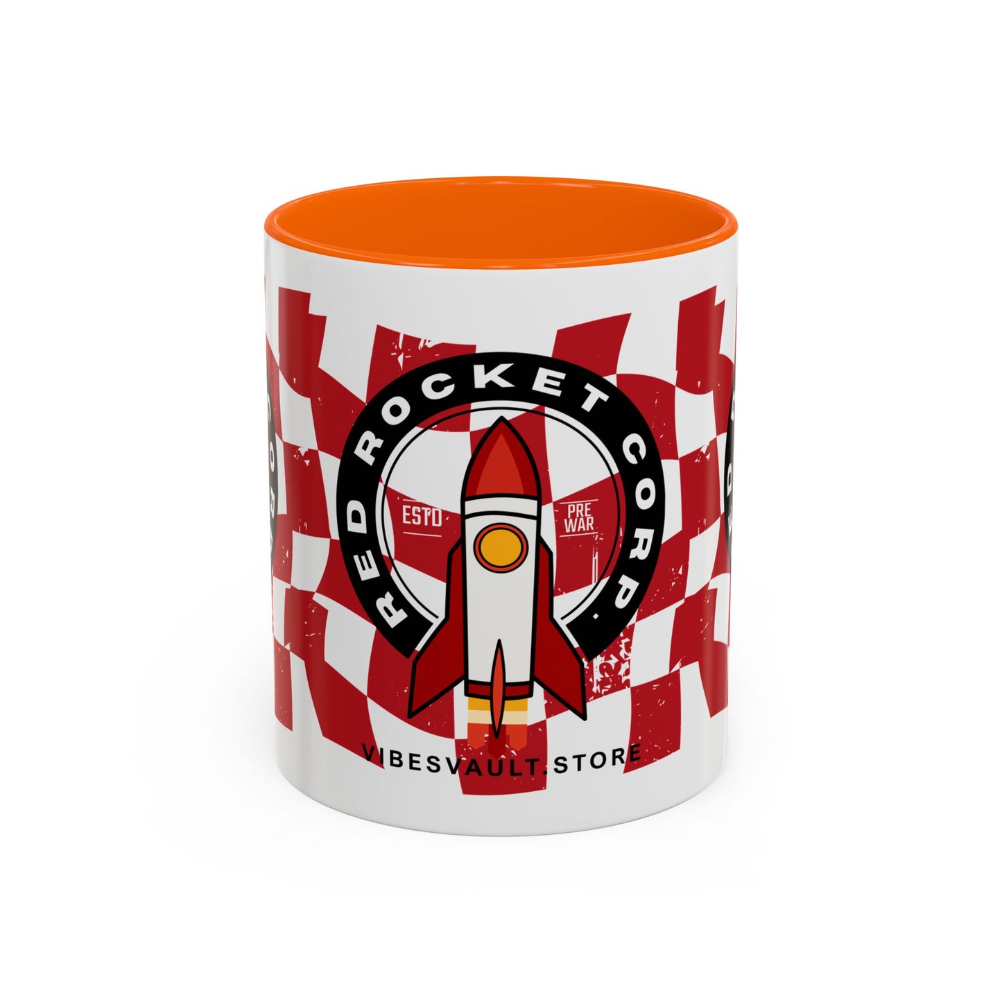 Coffee Mug — Red Rocket Corp Retro Rocket Logo Accent Mug (11/15oz)