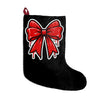Christmas Stocking with Dripping Red Bow – Gothic Holiday Decor