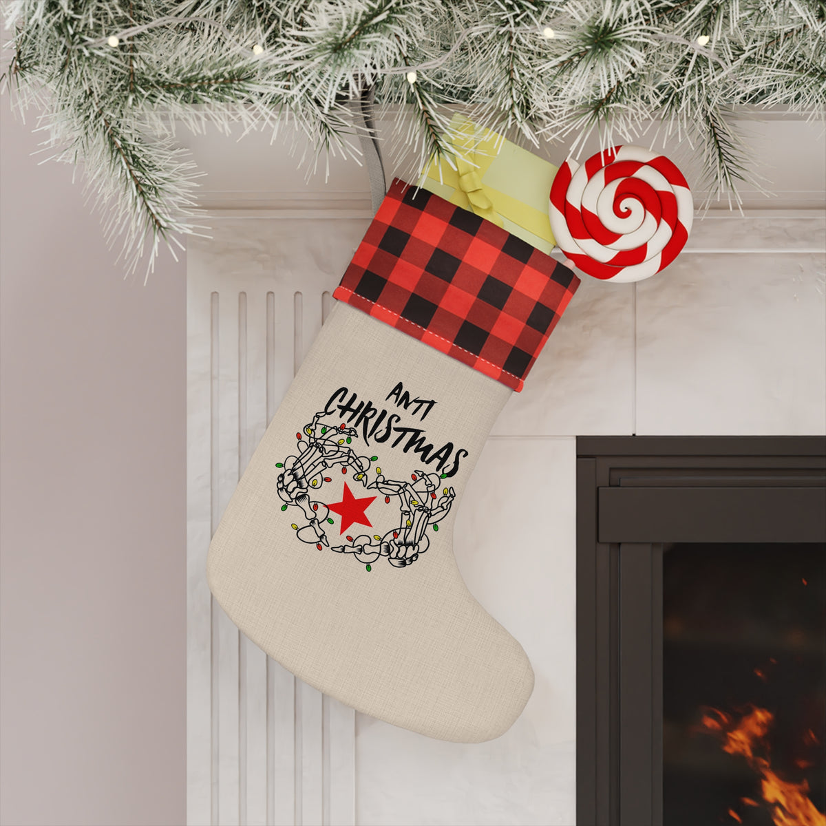 HOLIDAY Skeleton Heart Christmas Stocking