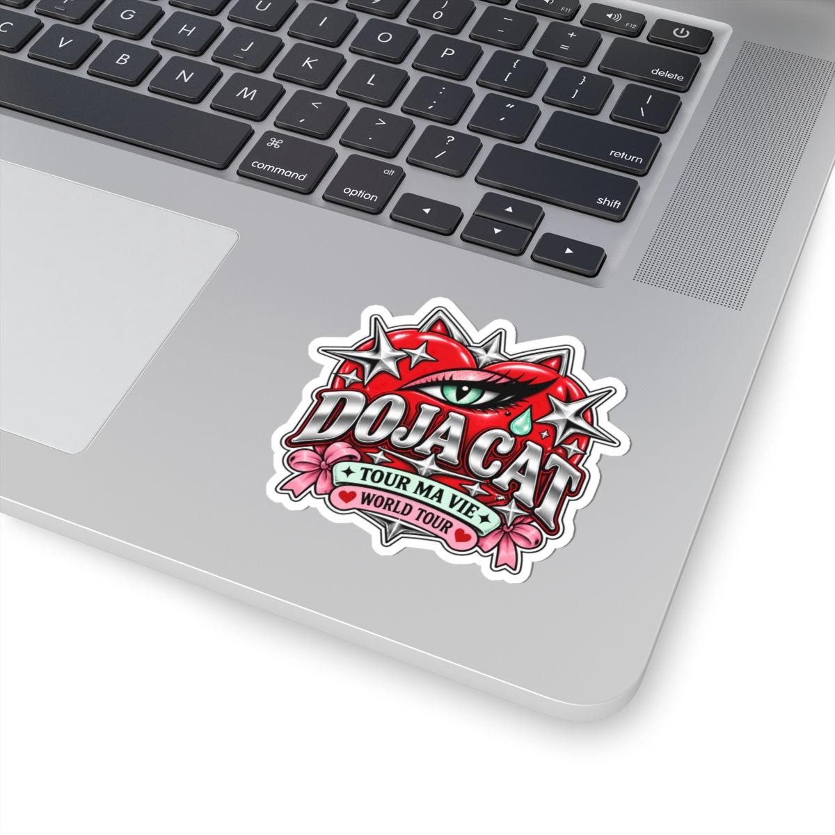 Red Heart Chrome Eye Kiss-Cut Stickers
