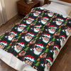 Christmas Time Santa Burning Money Velveteen Plush Blanket