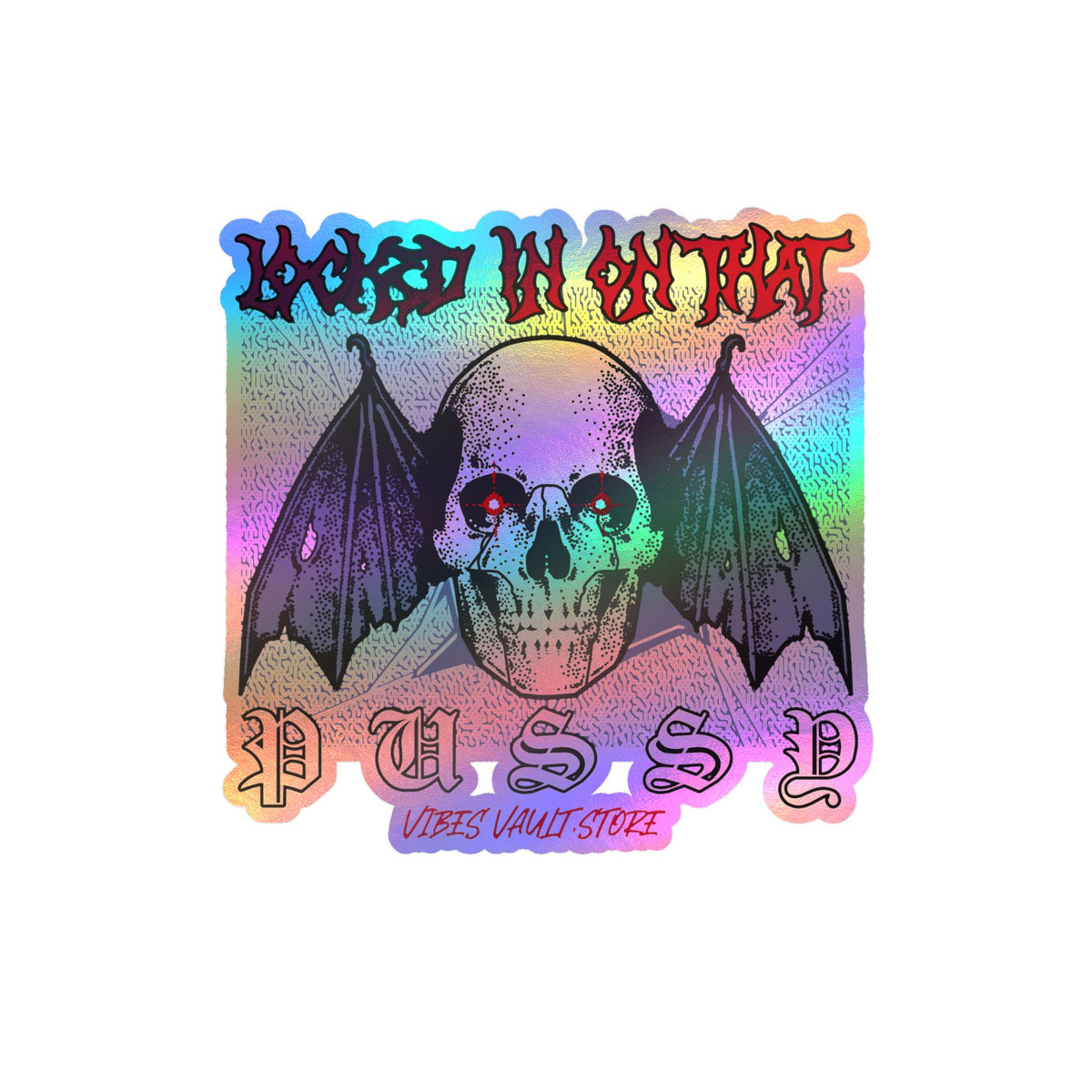 Gothic Skull Bat Kiss-Cut Vinyl Decal - Wings Fly Pussy — Halloween 2026