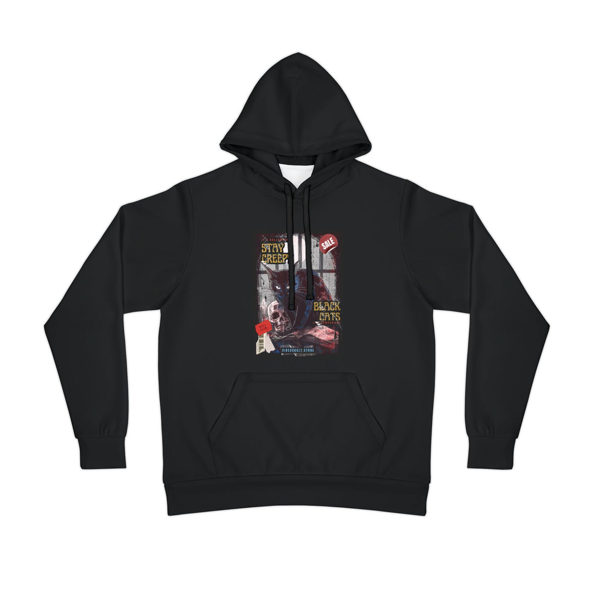 Black Cats Stay Creepy Halloween Athletic Hoodie