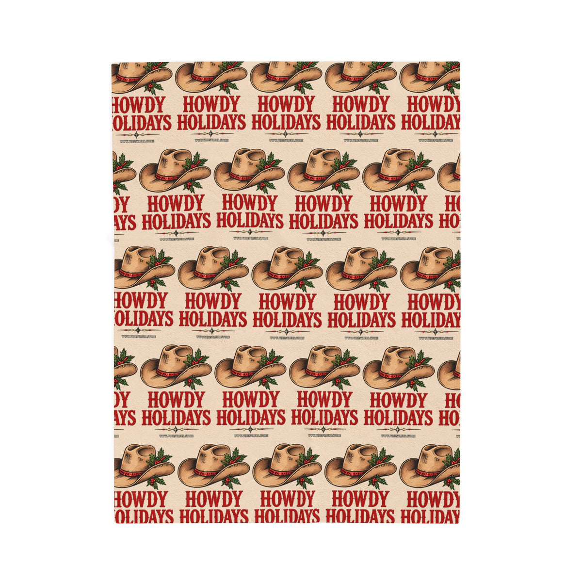 Howdy Holidays Cowboy Christmas Velveteen Plush Blanket