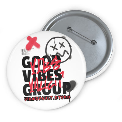 Good Vibes Group Vibes Vault Logo Pin Button